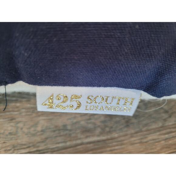 425 South Los Angeles Decorative Fringe Pillow Navy Blue Large Size Pillow - Picture 3 of 4